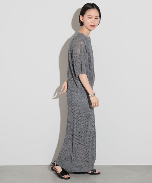 BEAMS HEART(ビームスハート)の「BEAMS HEART / ラメニット ロングスカート(スカート・レディース・グレー/ベージュ・FREE)」の8枚目の写真