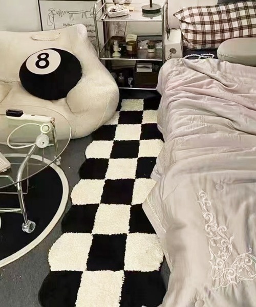 Ein（アイン）の「Ein/モノトーン レクタングル ラグ（ラグ/マット・レディース・ブラック系4/ブラック系2/ブラック系3/ブラック系1・FREE）」の3枚目の写真