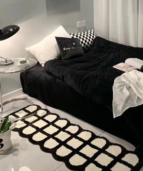 Ein（アイン）の「Ein/モノトーン レクタングル ラグ（ラグ/マット・レディース・ブラック系4/ブラック系2/ブラック系3/ブラック系1・FREE）」の5枚目の写真