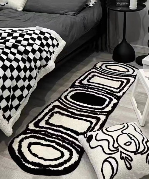 Ein（アイン）の「Ein/モノトーン レクタングル ラグ（ラグ/マット・レディース・ブラック系4/ブラック系2/ブラック系3/ブラック系1・FREE）」の6枚目の写真