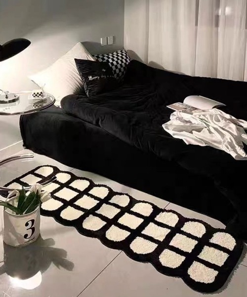 Ein（アイン）の「Ein/モノトーン レクタングル ラグ（ラグ/マット・レディース・ブラック系4/ブラック系2/ブラック系3/ブラック系1・FREE）」の7枚目の写真