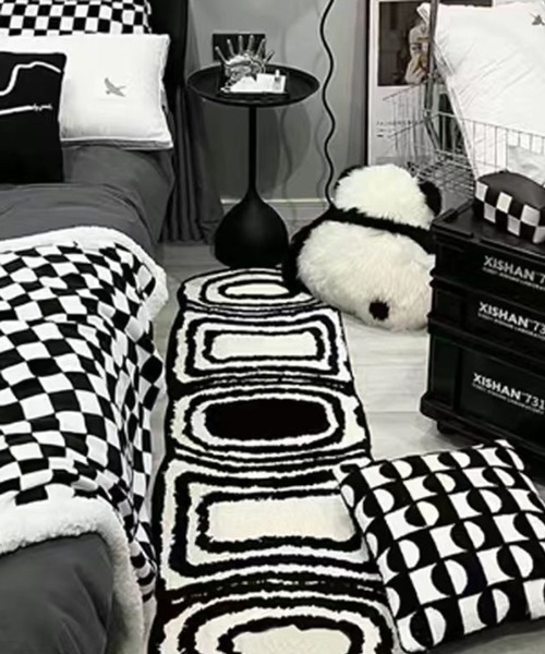 Ein（アイン）の「Ein/モノトーン レクタングル ラグ（ラグ/マット・レディース・ブラック系4/ブラック系2/ブラック系3/ブラック系1・FREE）」の8枚目の写真