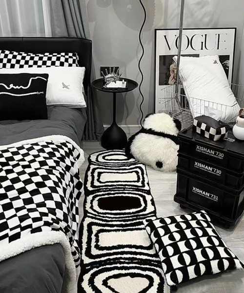 Ein（アイン）の「Ein/モノトーン レクタングル ラグ（ラグ/マット・レディース・ブラック系4/ブラック系2/ブラック系3/ブラック系1・FREE）」の11枚目の写真