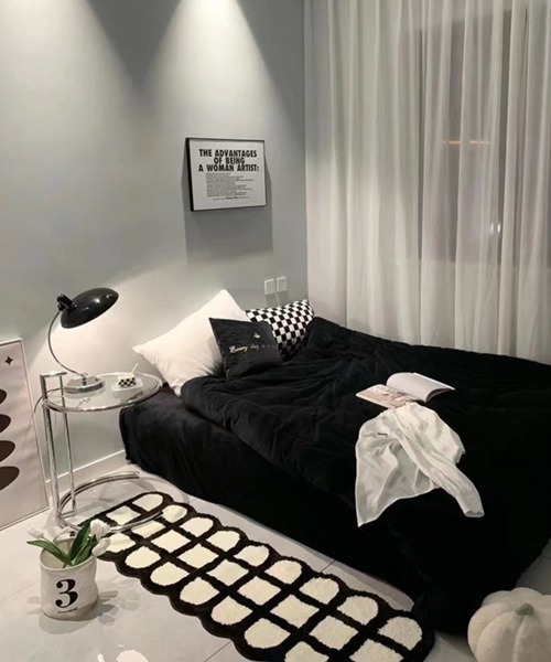 Ein（アイン）の「Ein/モノトーン レクタングル ラグ（ラグ/マット・レディース・ブラック系4/ブラック系2/ブラック系3/ブラック系1・FREE）」の12枚目の写真