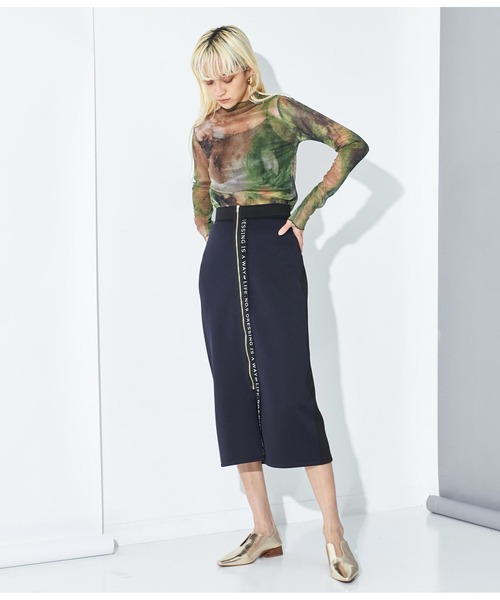 Settimissimo（セッティミッシモ）の「メッシュ ニュアンス柄 ボトルネック プルオーバー（Tシャツ/カットソー・レディース・ダークグレー/グリーン・FREE）」の16枚目の写真