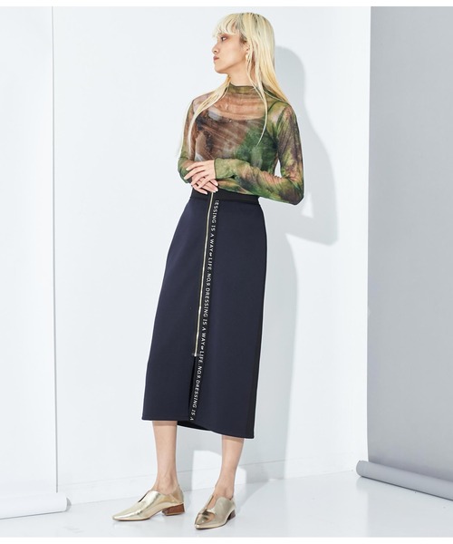 Settimissimo（セッティミッシモ）の「メッシュ ニュアンス柄 ボトルネック プルオーバー（Tシャツ/カットソー・レディース・ダークグレー/グリーン・FREE）」の18枚目の写真