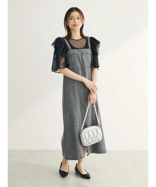 ESCAR（エスカー）の「■ESCAR　ドットチュールフレアヨークプルオーバー（Tシャツ/カットソー・レディース・ブラック/アイボリー・FREE）」の22枚目の写真