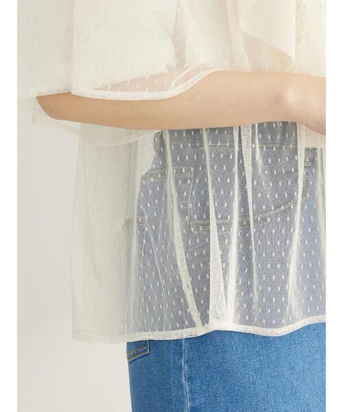 ESCAR（エスカー）の「■ESCAR　ドットチュールフレアヨークプルオーバー（Tシャツ/カットソー・レディース・ブラック/アイボリー・FREE）」の17枚目の写真