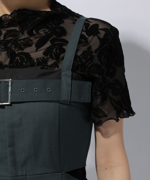 HARE（ハレ）の「ベルトデザインジャンスカ(HARE)（ワンピース・レディース・ブラック/グリーン・FREE）」の17枚目の写真