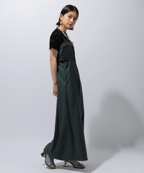 HARE（ハレ）の「ベルトデザインジャンスカ(HARE)（ワンピース・レディース・ブラック/グリーン・FREE）」の7枚目の写真