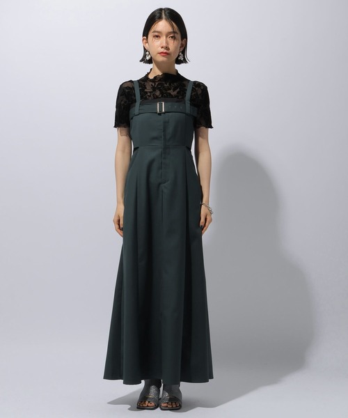 HARE（ハレ）の「ベルトデザインジャンスカ(HARE)（ワンピース・レディース・ブラック/グリーン・FREE）」の13枚目の写真