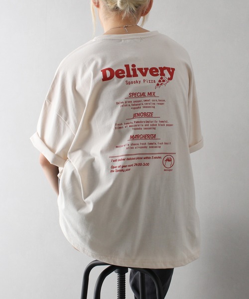 SpRay（スプレイ）の「PIZZA おばけ半袖Tシャツ（Tシャツ/カットソー