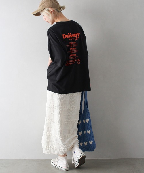 SpRay(スプレイ)の「PIZZA おばけ半袖Tシャツ(Tシャツ/カットソー・レディース・オフホワイト/ブルー/アイボリー/ブラック/オートミール・FREE)」の16枚目の写真