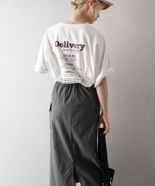 SpRay(スプレイ)の「PIZZA おばけ半袖Tシャツ(Tシャツ/カットソー・レディース・オフホワイト/ブルー/アイボリー/ブラック/オートミール・FREE)」の19枚目の写真