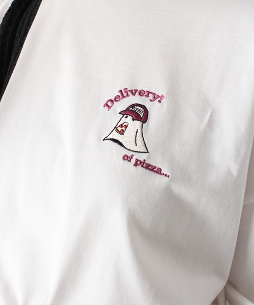 SpRay(スプレイ)の「PIZZA おばけ半袖Tシャツ(Tシャツ/カットソー・レディース・オフホワイト/ブルー/アイボリー/ブラック/オートミール・FREE)」の20枚目の写真
