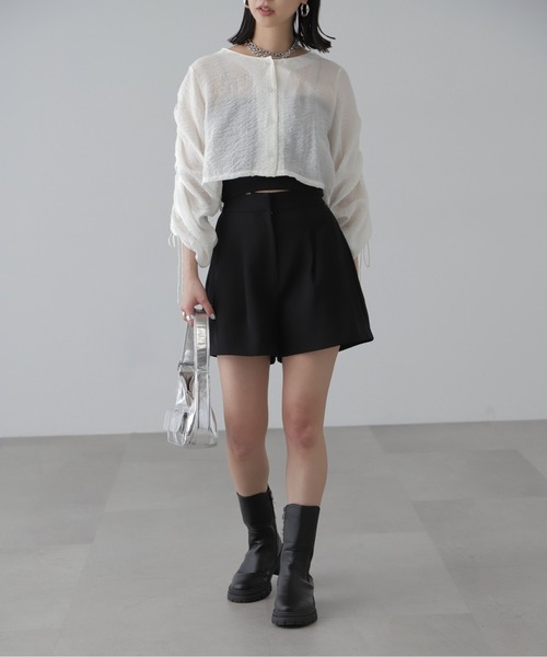 FREE'S MART（フリーズマート）の「◆［WEB限定］袖ドロストギャザーボレロ（カーディガン/ボレロ・レディース・ブラック/グレー/ホワイト/ピンク・FREE）」の16枚目の写真