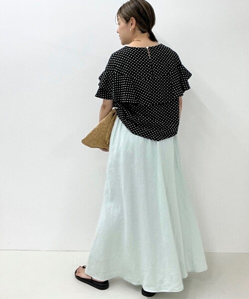 NOLLEY’S（ノーリーズ）の「リネンバイヤスマキシスカート（スカート・レディース・ブラック/ベージュ/ネイビー/ミント/サーモンピンク・1/2）」の15枚目の写真