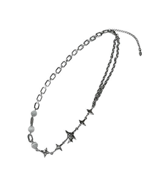 XU（エックスユー）の「【Never mind the XU】galaxy chain necklace / 【ネバーマインド ザ エックスユー】ギャラクシーチェーンネックレスシルバーネックレス（ネックレス・メンズ・シルバー・ONE SIZE）」の3枚目の写真