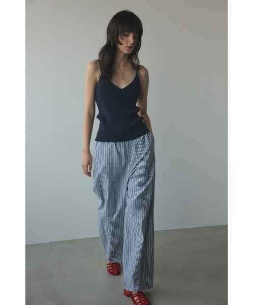 BLACK BY MOUSSY(ブラックバイマウジー)の「washable random rib camisole(ウォッシャブルランダムリブキャミソール)(キャミソール・レディース・オレンジ/ネイビー/オフホワイト・FREE)」の4枚目の写真