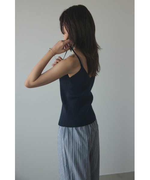 BLACK BY MOUSSY(ブラックバイマウジー)の「washable random rib camisole(ウォッシャブルランダムリブキャミソール)(キャミソール・レディース・オレンジ/ネイビー/オフホワイト・FREE)」の5枚目の写真