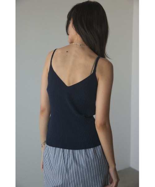 BLACK BY MOUSSY(ブラックバイマウジー)の「washable random rib camisole(ウォッシャブルランダムリブキャミソール)(キャミソール・レディース・オレンジ/ネイビー/オフホワイト・FREE)」の6枚目の写真