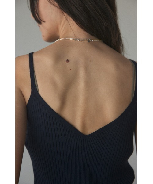 BLACK BY MOUSSY(ブラックバイマウジー)の「washable random rib camisole(ウォッシャブルランダムリブキャミソール)(キャミソール・レディース・オレンジ/ネイビー/オフホワイト・FREE)」の8枚目の写真