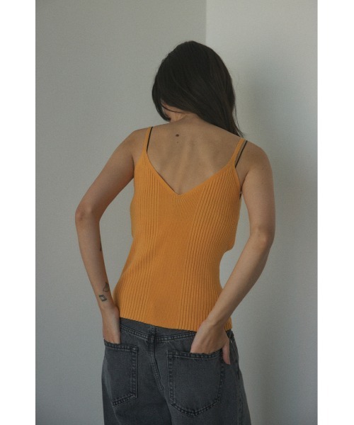 BLACK BY MOUSSY(ブラックバイマウジー)の「washable random rib camisole(ウォッシャブルランダムリブキャミソール)(キャミソール・レディース・オレンジ/ネイビー/オフホワイト・FREE)」の12枚目の写真