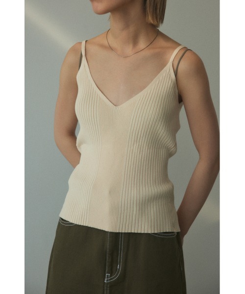 BLACK BY MOUSSY(ブラックバイマウジー)の「washable random rib camisole(ウォッシャブルランダムリブキャミソール)(キャミソール・レディース・オレンジ/ネイビー/オフホワイト・FREE)」の16枚目の写真