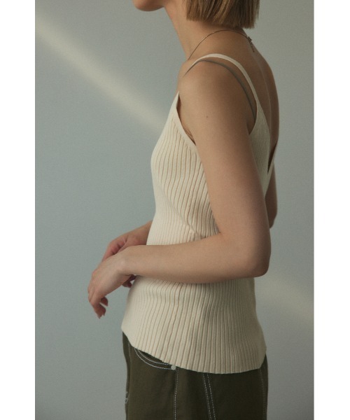 BLACK BY MOUSSY(ブラックバイマウジー)の「washable random rib camisole(ウォッシャブルランダムリブキャミソール)(キャミソール・レディース・オレンジ/ネイビー/オフホワイト・FREE)」の18枚目の写真