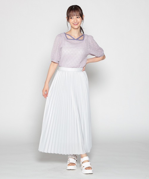 Honeys(ハニーズ)の「ホルター付きトップス(Tシャツ/カットソー・レディース・ブラック/アイボリー/ラベンダー/ホワイト・S/M/L)」の10枚目の写真