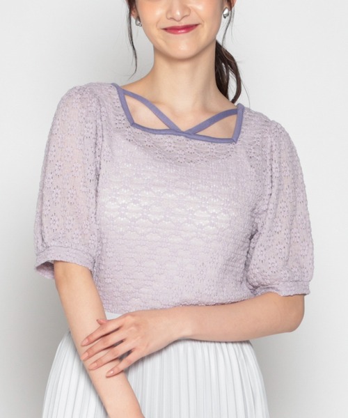 Honeys(ハニーズ)の「ホルター付きトップス(Tシャツ/カットソー・レディース・ブラック/アイボリー/ラベンダー/ホワイト・S/M/L)」の11枚目の写真