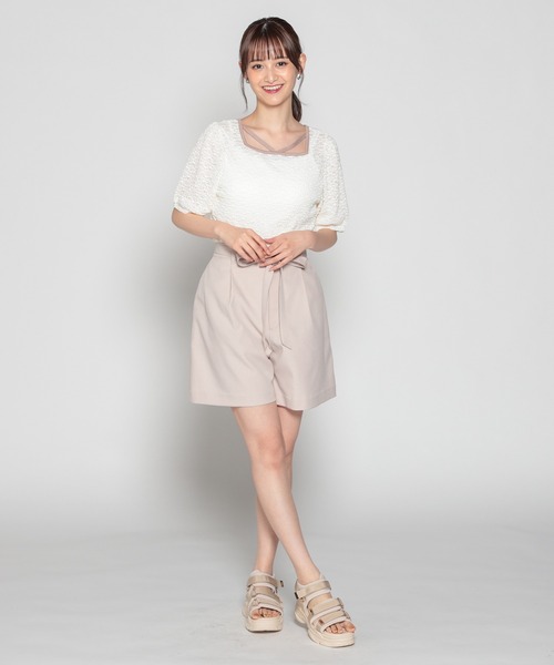 Honeys(ハニーズ)の「ホルター付きトップス(Tシャツ/カットソー・レディース・ブラック/アイボリー/ラベンダー/ホワイト・S/M/L)」の12枚目の写真