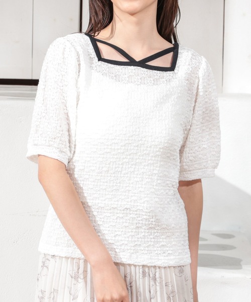 Honeys(ハニーズ)の「ホルター付きトップス(Tシャツ/カットソー・レディース・ブラック/アイボリー/ラベンダー/ホワイト・S/M/L)」の22枚目の写真