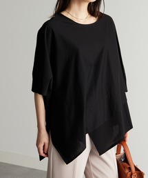 [接触冷感]スクエアヘムカットソーTシャツ