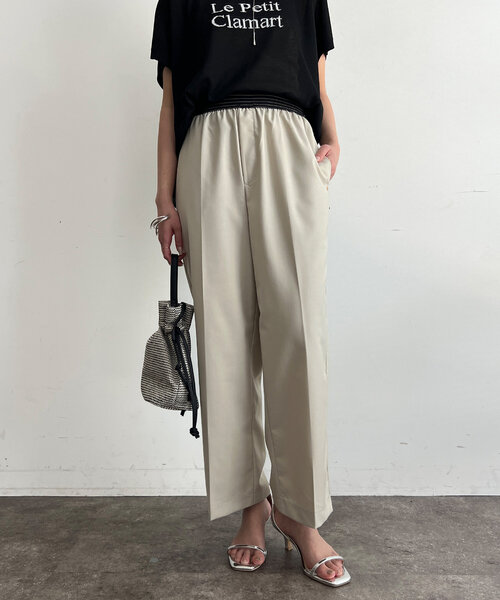Chez toi(シェトワ)の「ウエストラメラインゴムワイドパンツ(その他パンツ・レディース・アイボリー/ブラック/キャメル・FREE)」の13枚目の写真