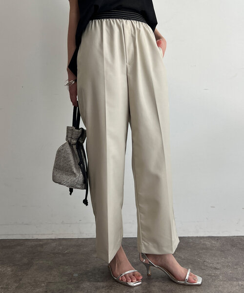Chez toi(シェトワ)の「ウエストラメラインゴムワイドパンツ(その他パンツ・レディース・アイボリー/ブラック/キャメル・FREE)」の11枚目の写真