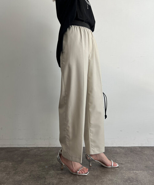 Chez toi(シェトワ)の「ウエストラメラインゴムワイドパンツ(その他パンツ・レディース・アイボリー/ブラック/キャメル・FREE)」の10枚目の写真