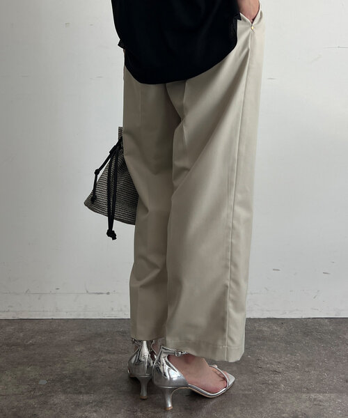 Chez toi(シェトワ)の「ウエストラメラインゴムワイドパンツ(その他パンツ・レディース・アイボリー/ブラック/キャメル・FREE)」の9枚目の写真