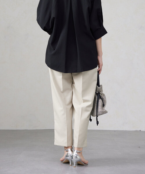 Chez toi(シェトワ)の「ウエストラメラインゴムワイドパンツ(その他パンツ・レディース・アイボリー/ブラック/キャメル・FREE)」の6枚目の写真