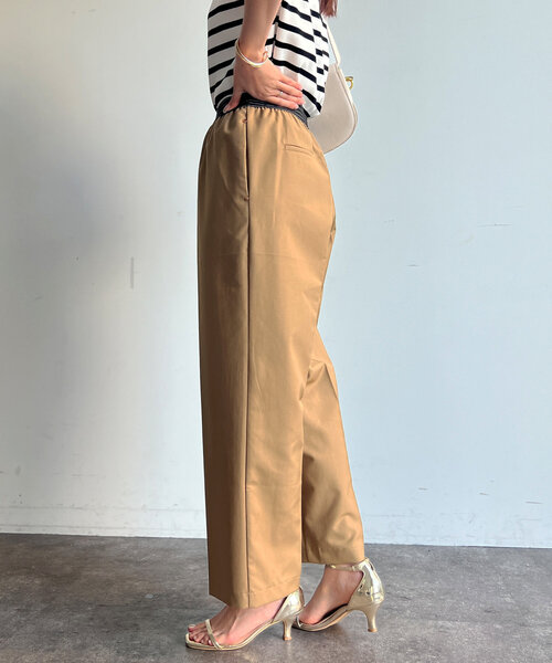Chez toi(シェトワ)の「ウエストラメラインゴムワイドパンツ(その他パンツ・レディース・アイボリー/ブラック/キャメル・FREE)」の20枚目の写真