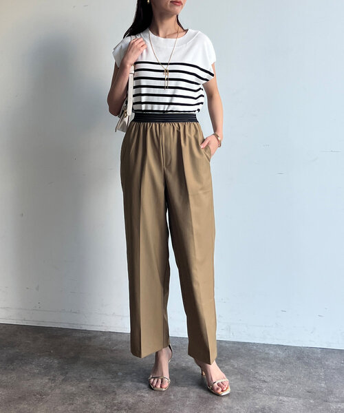 Chez toi(シェトワ)の「ウエストラメラインゴムワイドパンツ(その他パンツ・レディース・アイボリー/ブラック/キャメル・FREE)」の18枚目の写真