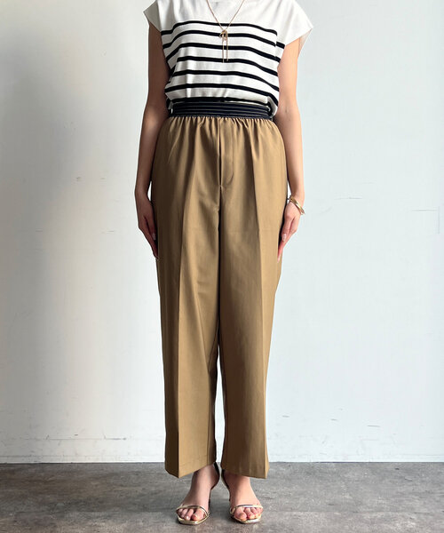 Chez toi(シェトワ)の「ウエストラメラインゴムワイドパンツ(その他パンツ・レディース・アイボリー/ブラック/キャメル・FREE)」の16枚目の写真