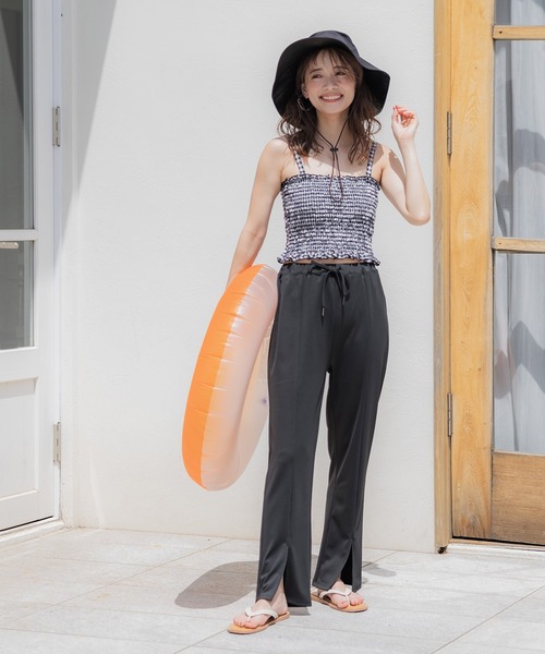 coca（coca）（コカ）の「日傘ハット UVカット 遮光 遮熱 折りたたみ（ハット・レディース・ブラック/ベージュ・ONE SIZE）」の5枚目の写真