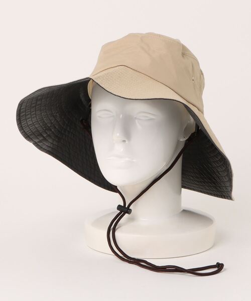 coca（coca）（コカ）の「日傘ハット UVカット 遮光 遮熱 折りたたみ（ハット・レディース・ブラック/ベージュ・ONE SIZE）」の16枚目の写真