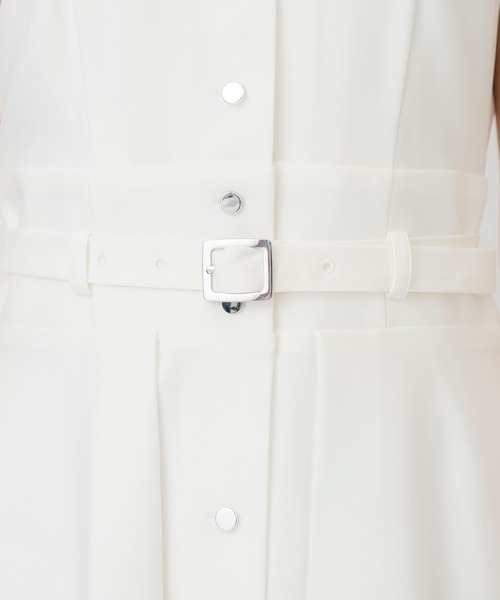 REDYAZEL（レディアゼル）の「ノースリーブフレアシャツワンピース（ワンピース・レディース・オフホワイト/グレー/グリーン・SMALL/MEDIUM）」の8枚目の写真