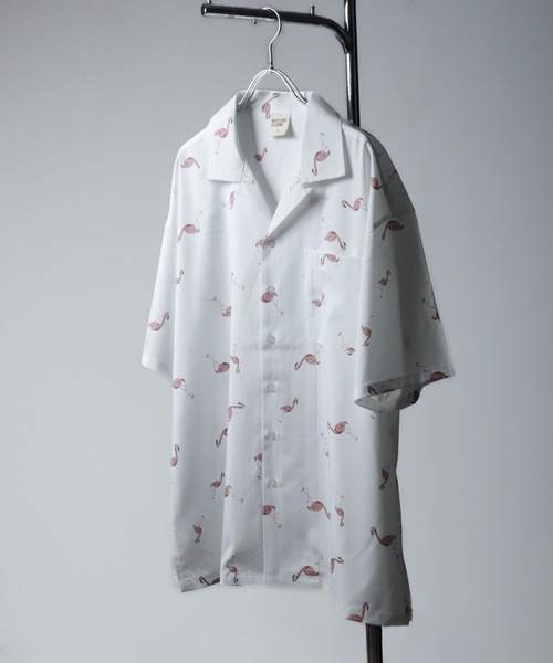 NATURE GLOBE】総柄 オープンカラー 半袖 シャツ / 柄シャツ（シャツ