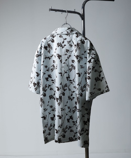ZIP FIVE（ジップファイブ）の「【NATURE GLOBE】総柄 オープンカラー 半袖 シャツ / 柄シャツ（シャツ/ブラウス・メンズ・ブラック系/ホワイト/ライトグレー/ブラック・MEDIUM/LARGE/X-LARGE）」の22枚目の写真