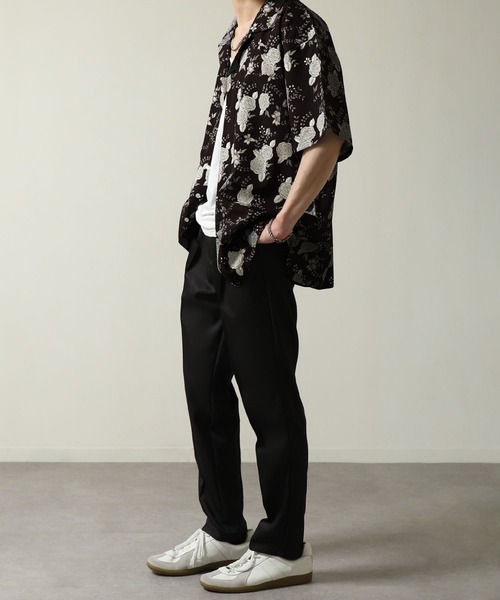 ZIP FIVE（ジップファイブ）の「【NATURE GLOBE】総柄 オープンカラー 半袖 シャツ / 柄シャツ（シャツ/ブラウス・メンズ・ブラック系/ホワイト/ライトグレー/ブラック・MEDIUM/LARGE/X-LARGE）」の6枚目の写真