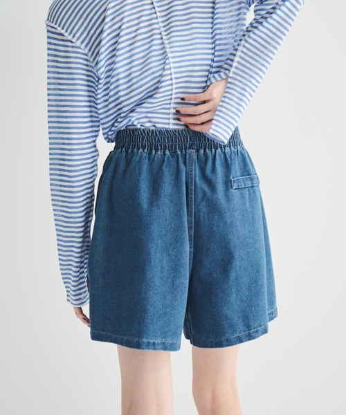 MERLOT(メルロー)の「カラーイージーショートパンツ(その他パンツ・レディース・ホワイト/イエロー/インディゴブルー/ブルー・FREE)」の2枚目の写真