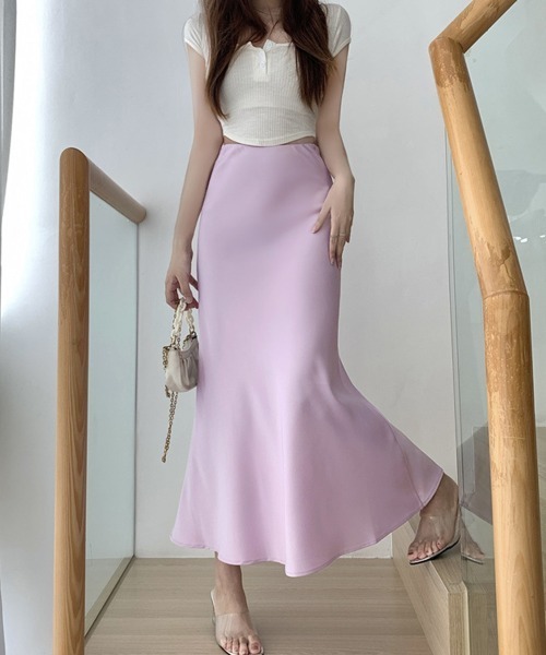 セール】サテンマーメイドスカート ハイウエスト（スカート